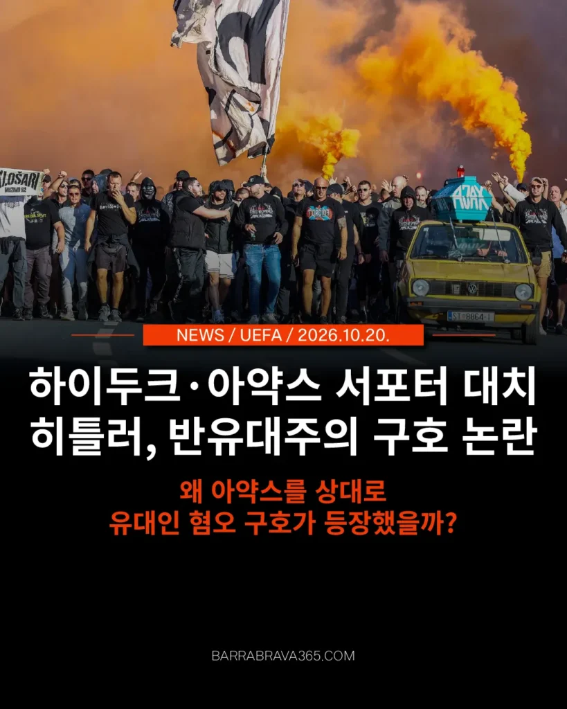 하이두크·아약스 서포터 충돌 시도 Torcida Split 반유대주의 구호 수사